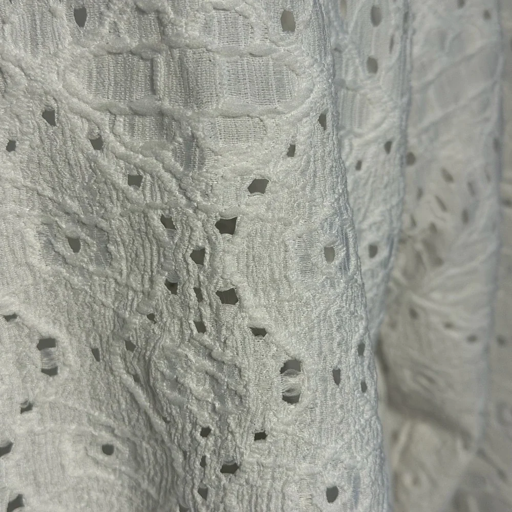 Harper White Eyelet Knit Cardigan NWOT